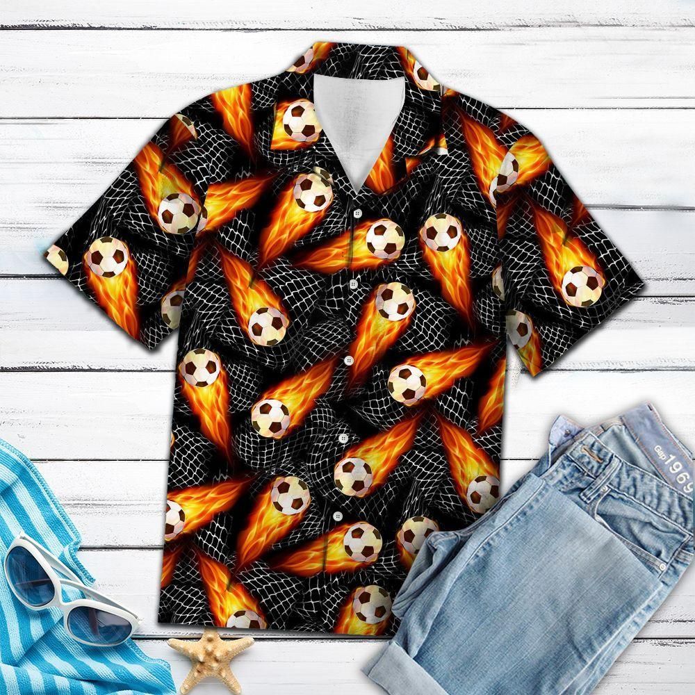 Aloha Shirt Soccer Fire T2007  Hawaiian Shirt