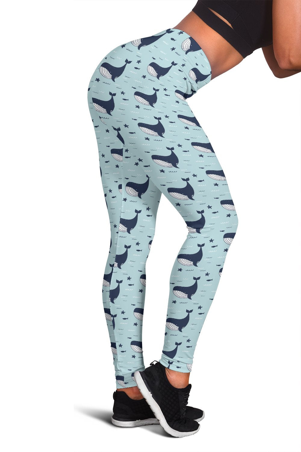 Whale Cute Design Themed Print Women Leggings