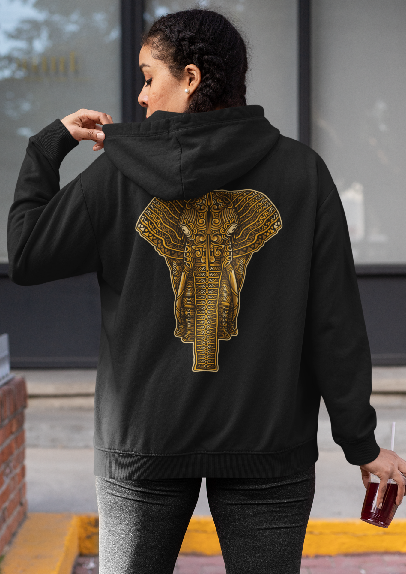 Golden Elephant Printed Unisex Hoodie