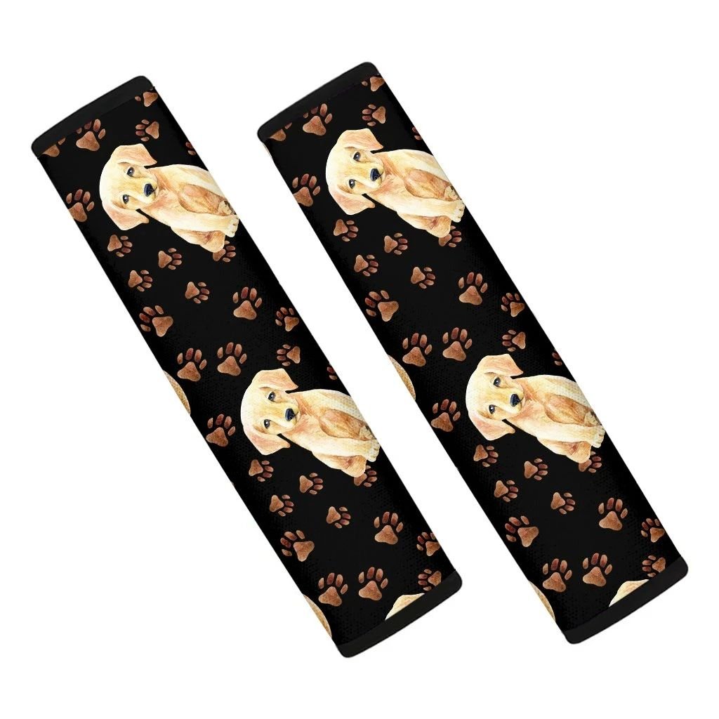 Labrador Retriever Puppy Pattern Print Car Seat Belt Covers