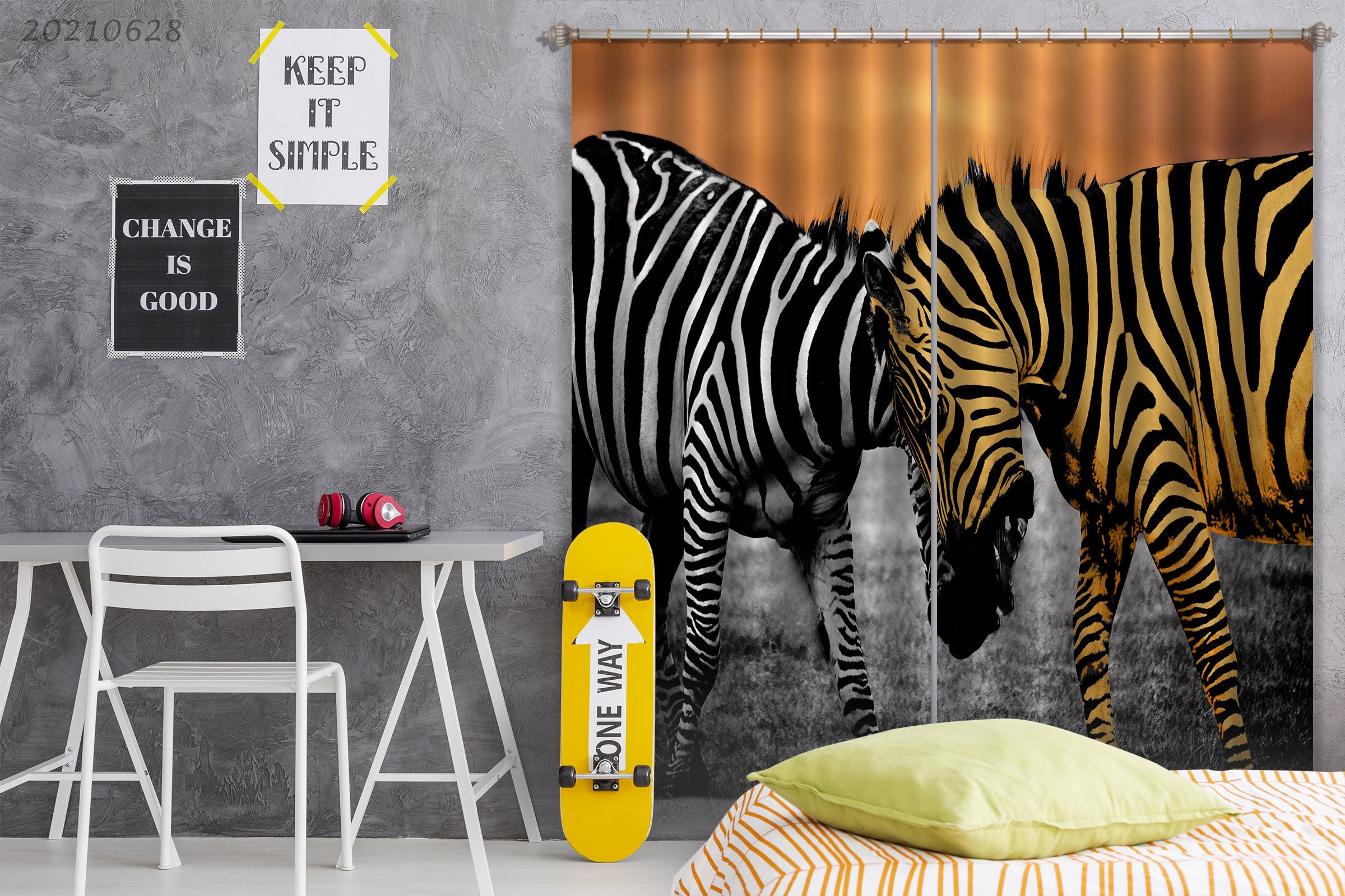 3D Wild Animal Zebra Curtains And Drapes Lqh 203