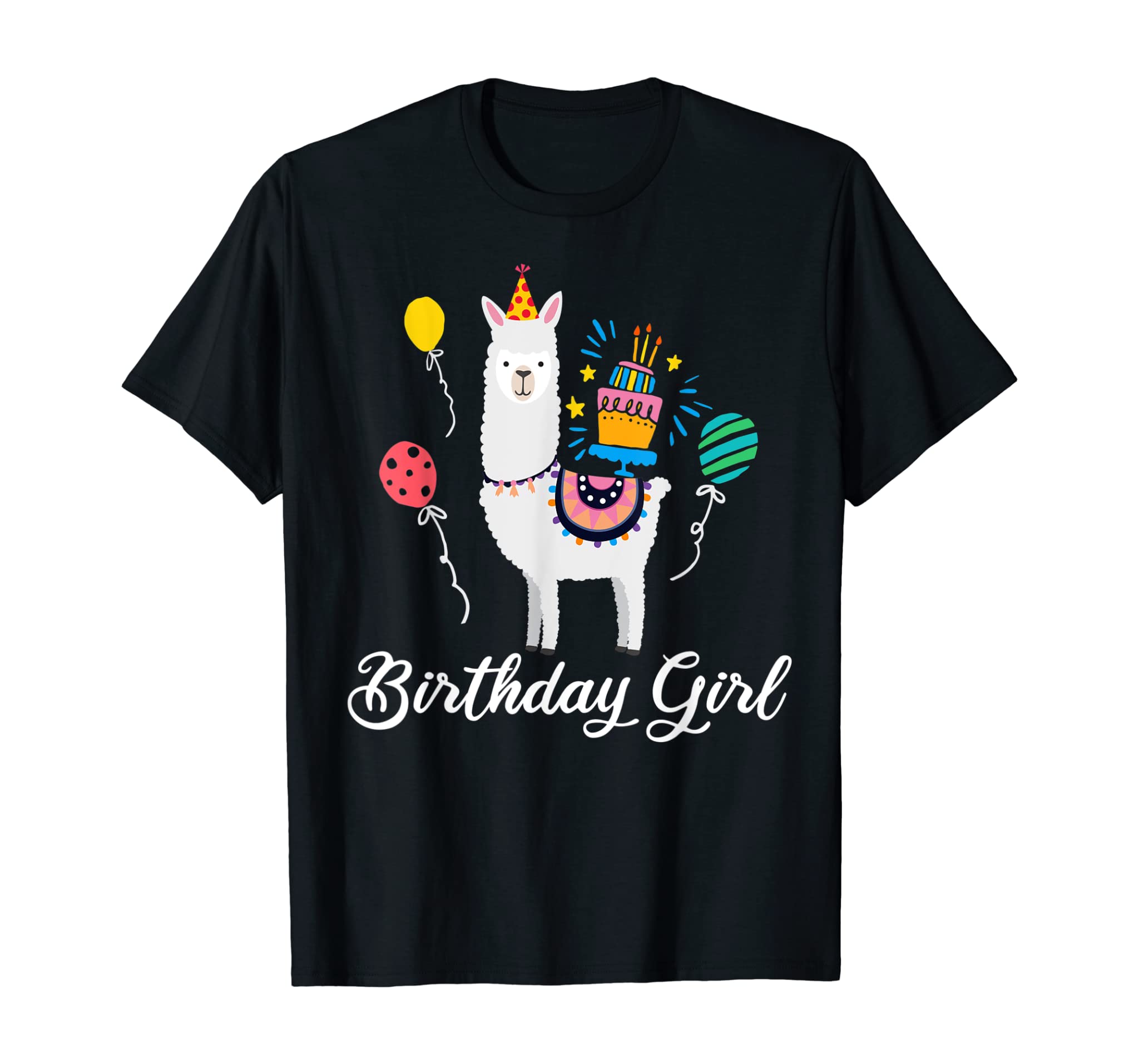 Cute Birthday Llama Girl T Shirt Alpaca Animal Kids Gift