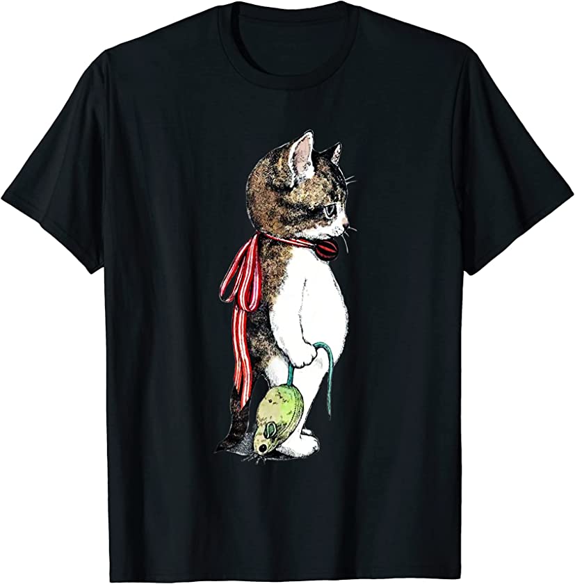 cat catch mouse funny lover kitten lover cat T-Shirt