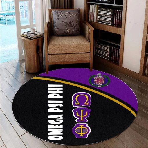 Omega Psi Phi Round Rug – Fraternity Curve Version Round Rug