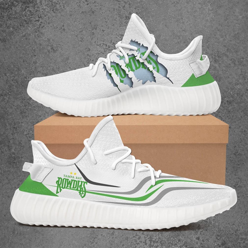 Tampa Bay Rowdies Usl Championship Yeezy White Shoes Sport Sneakers