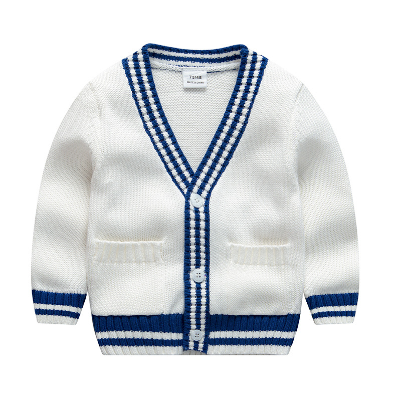 Spring autumn and winter baby boy girl knitted sweater handsome gentleman kids cardigan jacket clothes alx