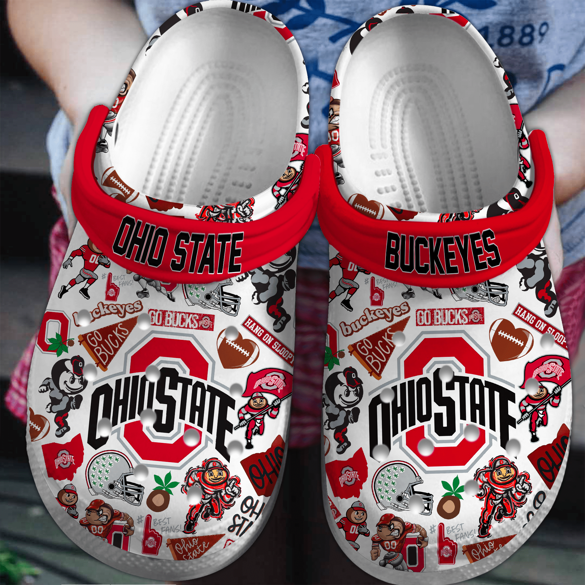 Ohio State Buckeyes NCAA Sport Crocss Crocband Clogs Shoes Comfortable For Men Women and Kids