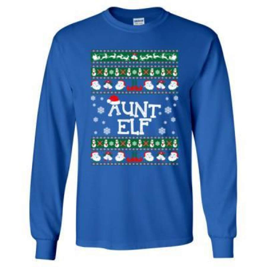 AGR Aunt Elf Ugly Christmas Sweater – Long Sleeve T-Shirt