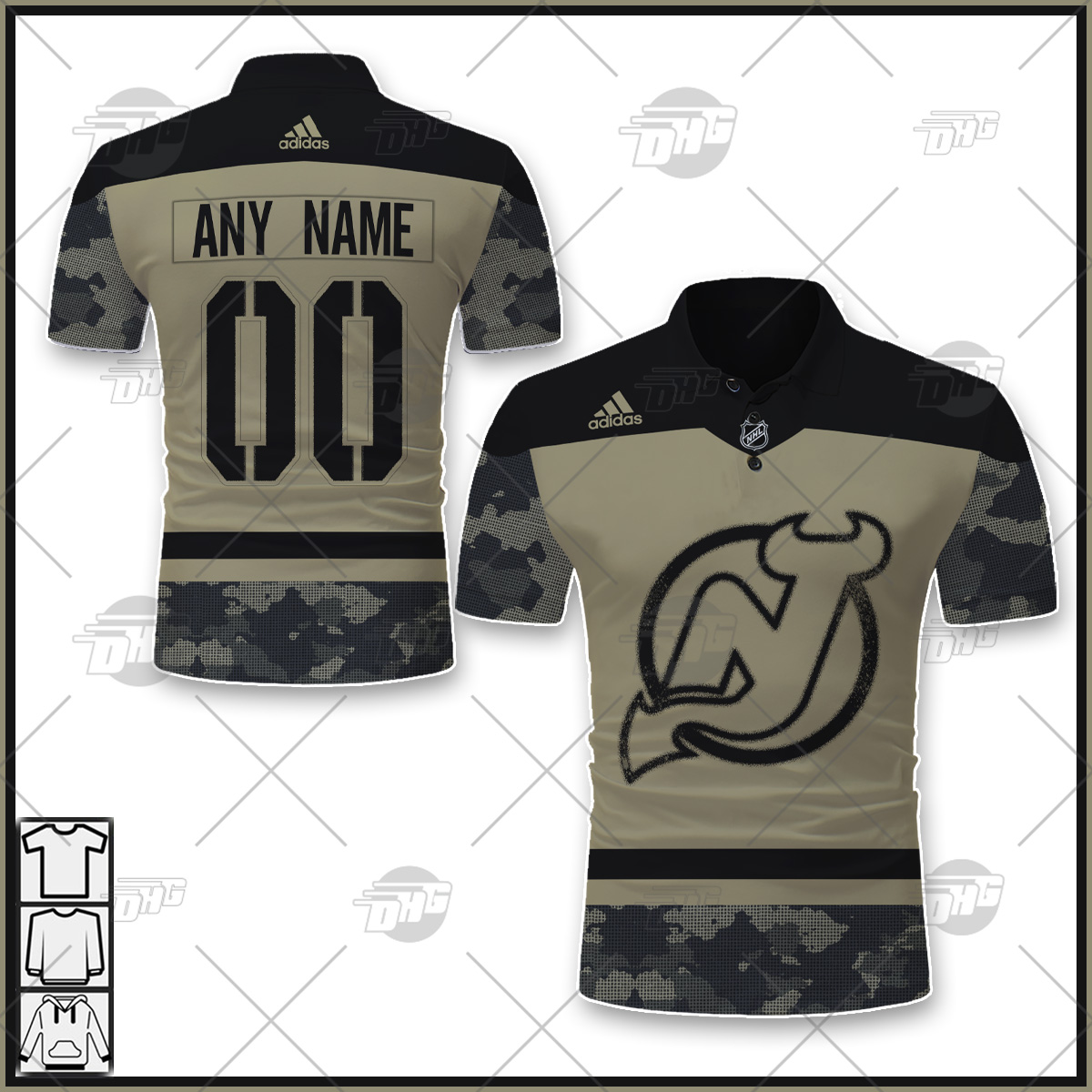 Personalized New Jersey Devils Camo Military Appreciation Team 3D All Over Print Polo T-Shirt