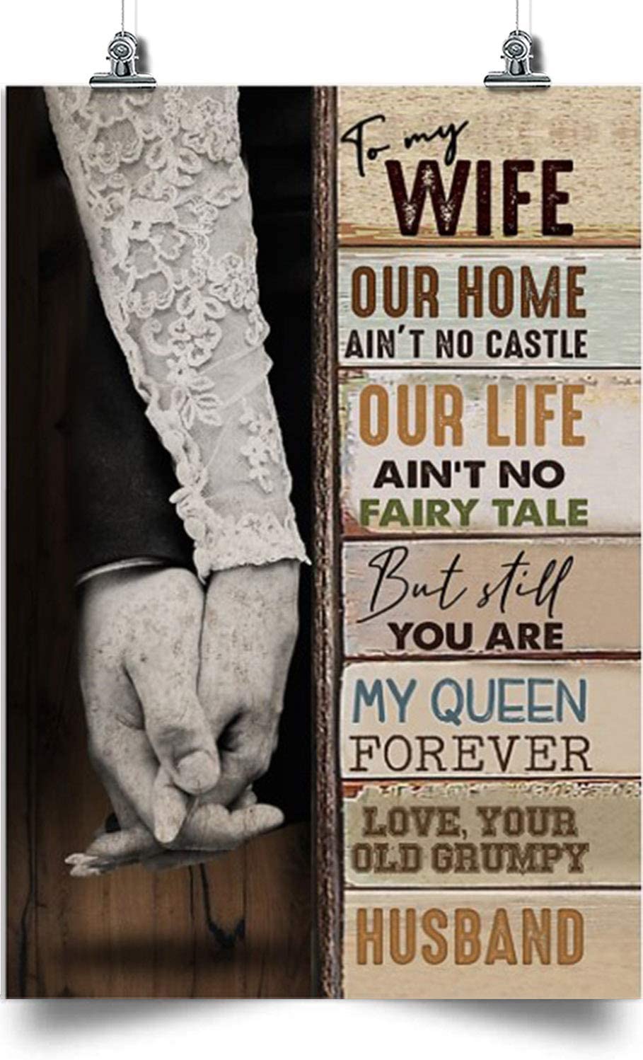 to My Wife Vertical Poster-My Queen Forever -Home Decoration Poster, Wall Poster, Home and Room Decoration, Gifts for Wife, Souvenirs.