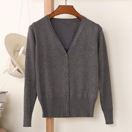 2020 Spring Cardigan Women Korean V Neck Knitted Cardigan Feminino Ladies Long Sleeve Loose Buttons Cardigan Thin Coat ZY3603 alx