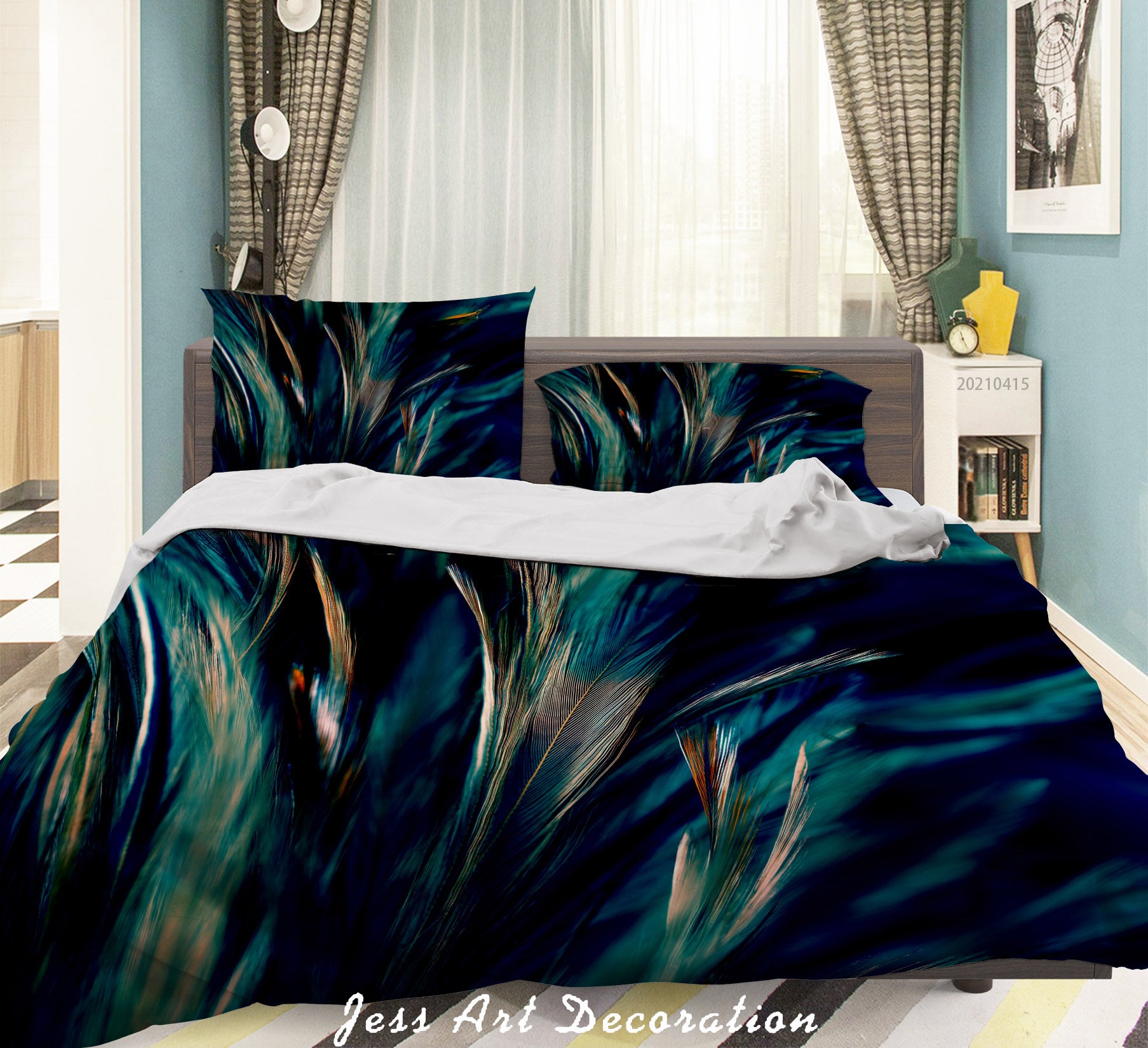 3D Animal Feather Quilt Cover Set Bedding Set Duvet Cover Pillowcases 92