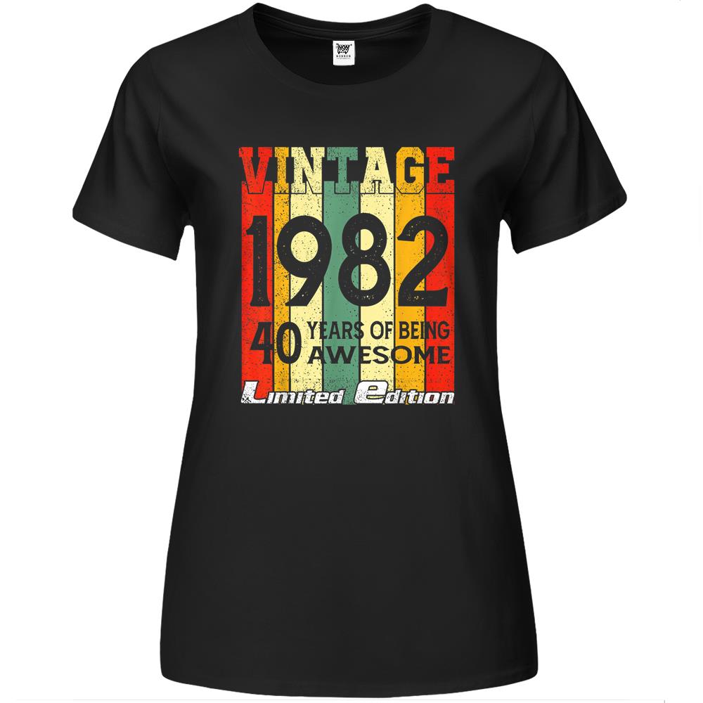 Vintage 1982 40 Years Of Being Awesome 40Th Birthday Premium Womens T Shirts