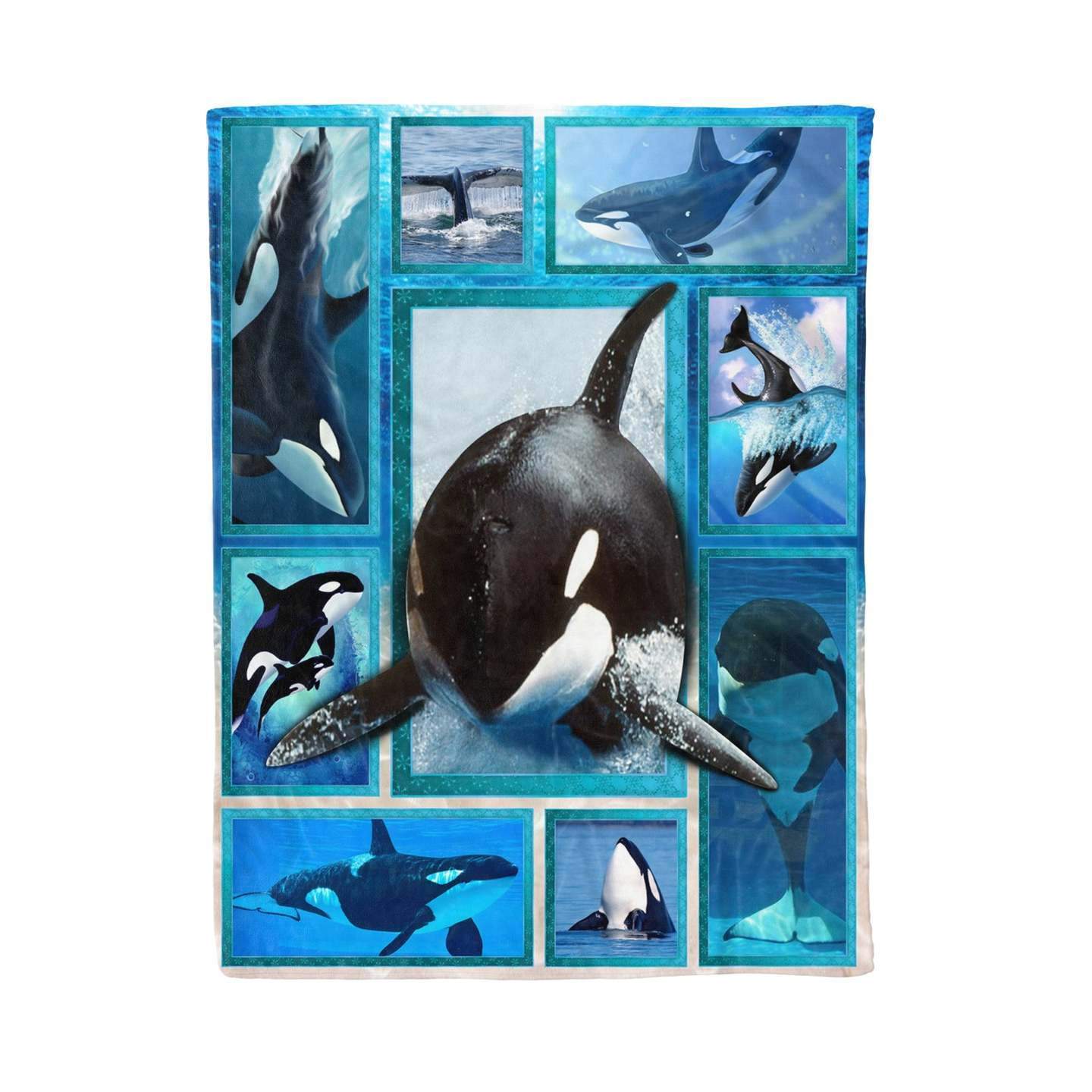 Whale Killer Sherpa Fleece Blanket