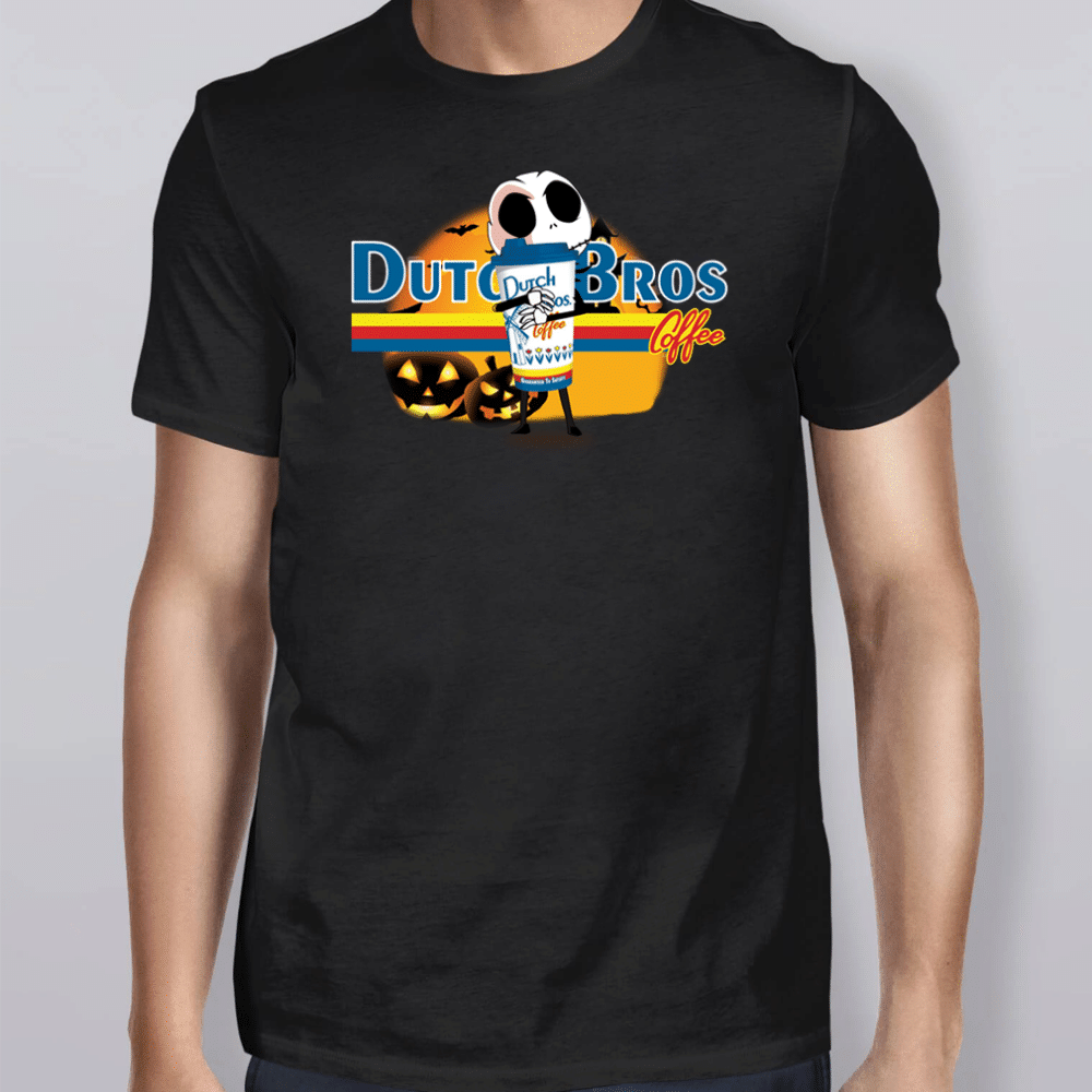 Jack Skellington Hug Dutch Bros Coffee Halloween Shirt