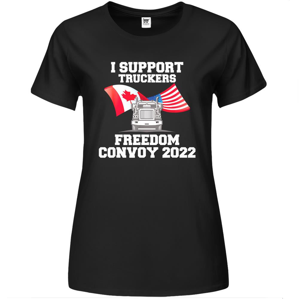 I Support Truckers Freedom Convoy 2022 Premium Womens T Shirts