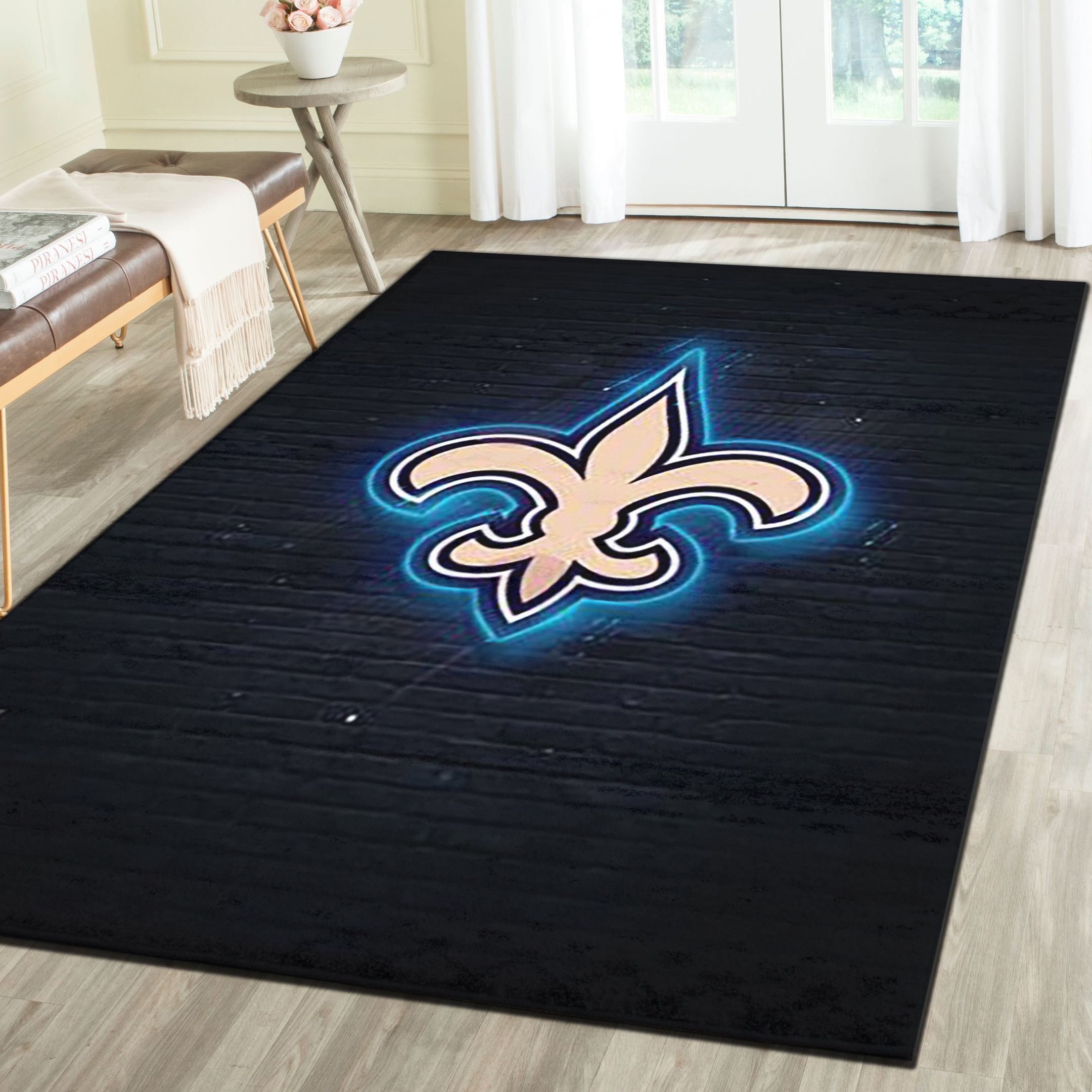 New Orleans Saints Area Rugs, Football Team Living Room Carpet, Sports Floor Mat Home Decor