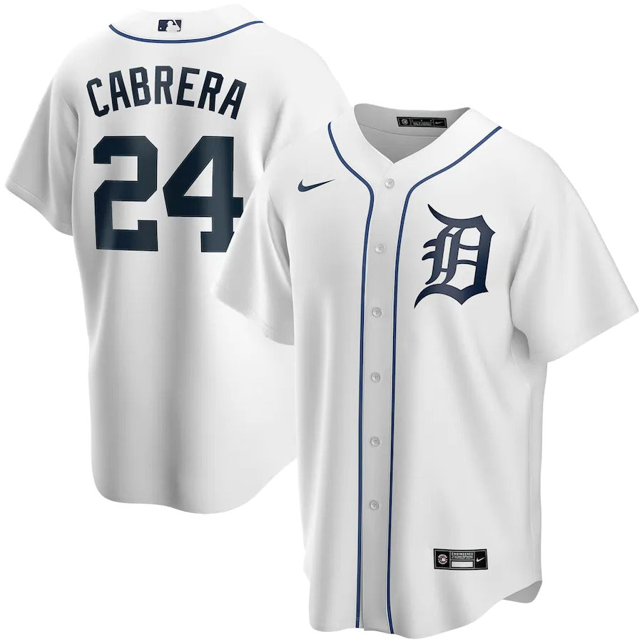 Men’S Detroit Tigers Miguel Cabrera Nike White Home Replica Player Name Jersey