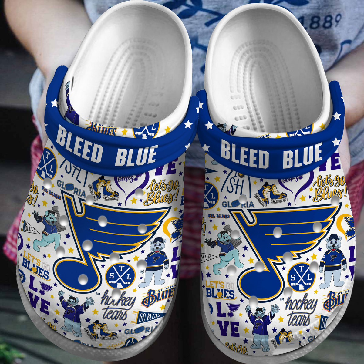 St. Louis Blues NHL Sport Crocs Crocband Clogs Shoes Comfortable For Men Women and Kids