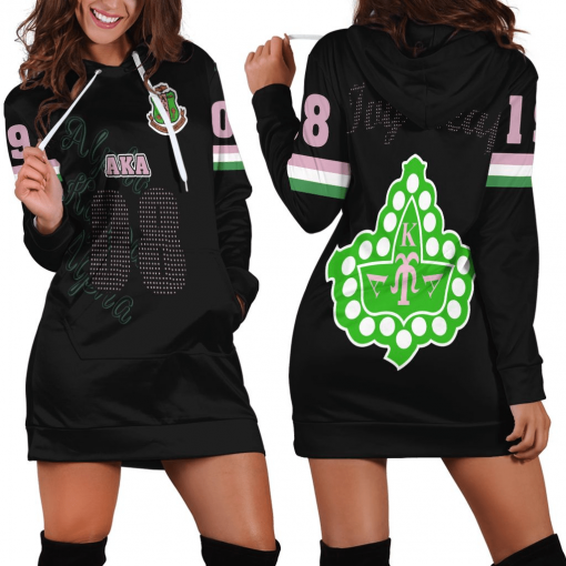 Alpha Kappa Alpha Aka 08 Ivy Leaf Black Hoodie Dress