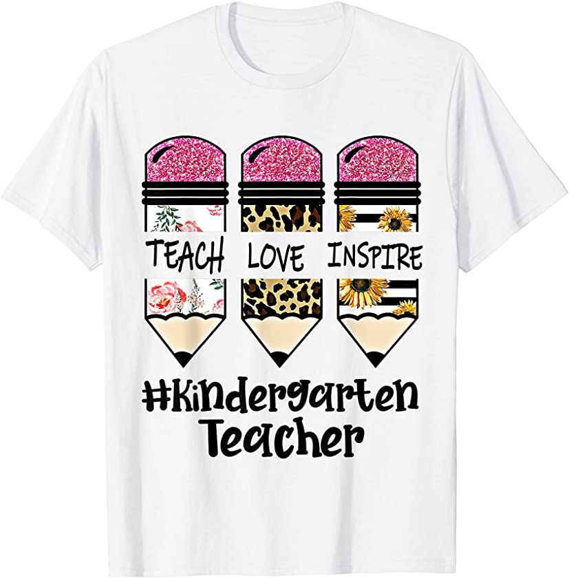 Teacher inspire Kindergarten Teacher Leopard Print School T-Shirt