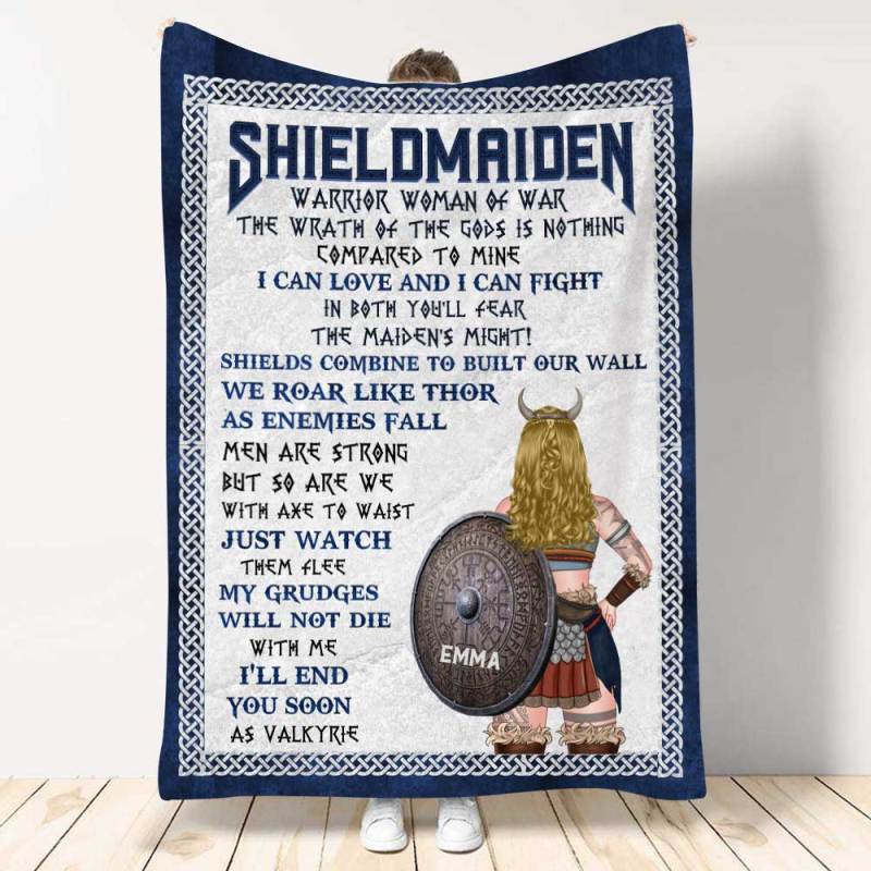 I’Ll End You Soon As Valkyrie, Personalized Female Viking Shieldmaiden Blanket, Gift For Viking Lovers