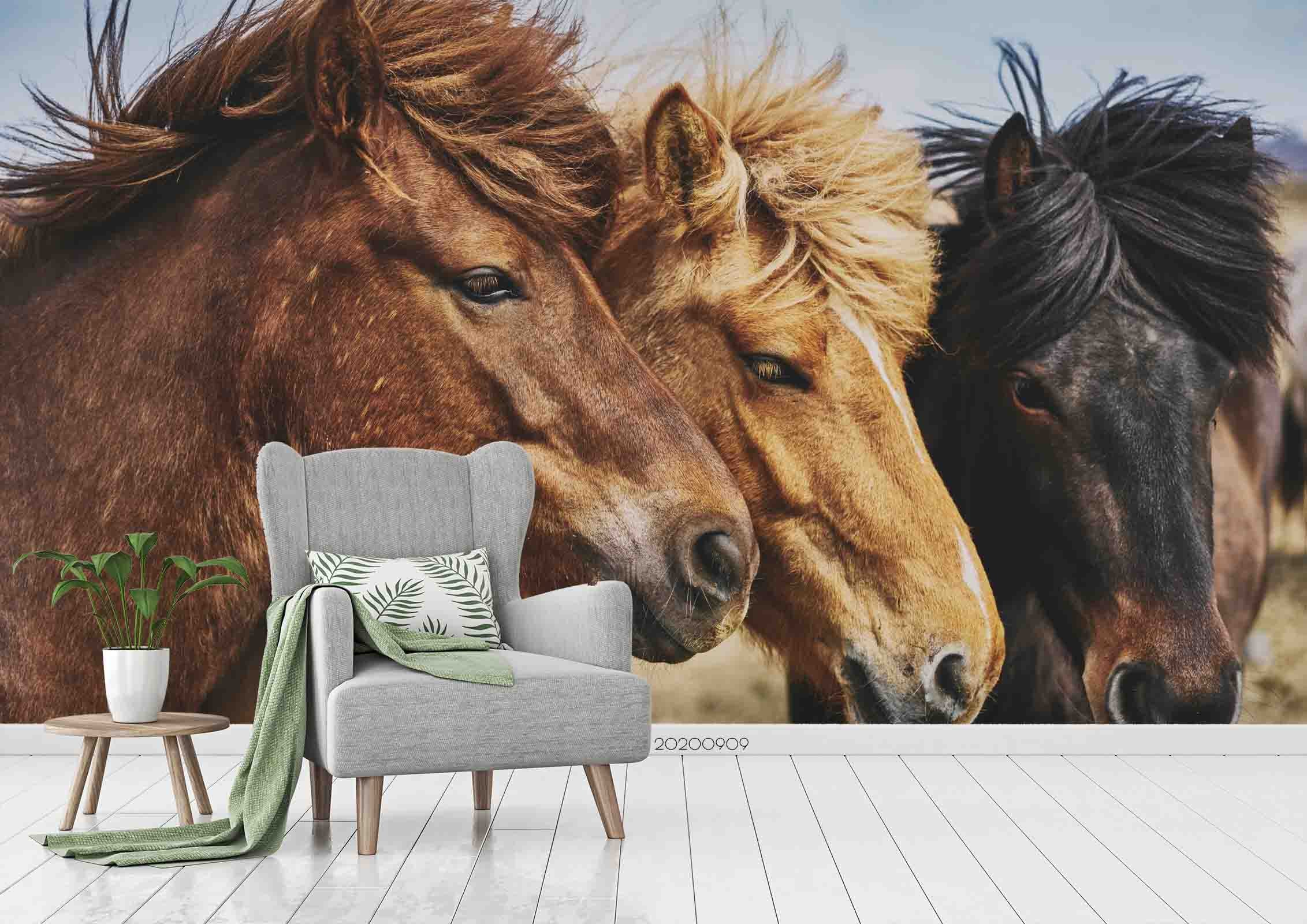 3D Horse Animal Scenery Wall Mural Wallpaper Lxl