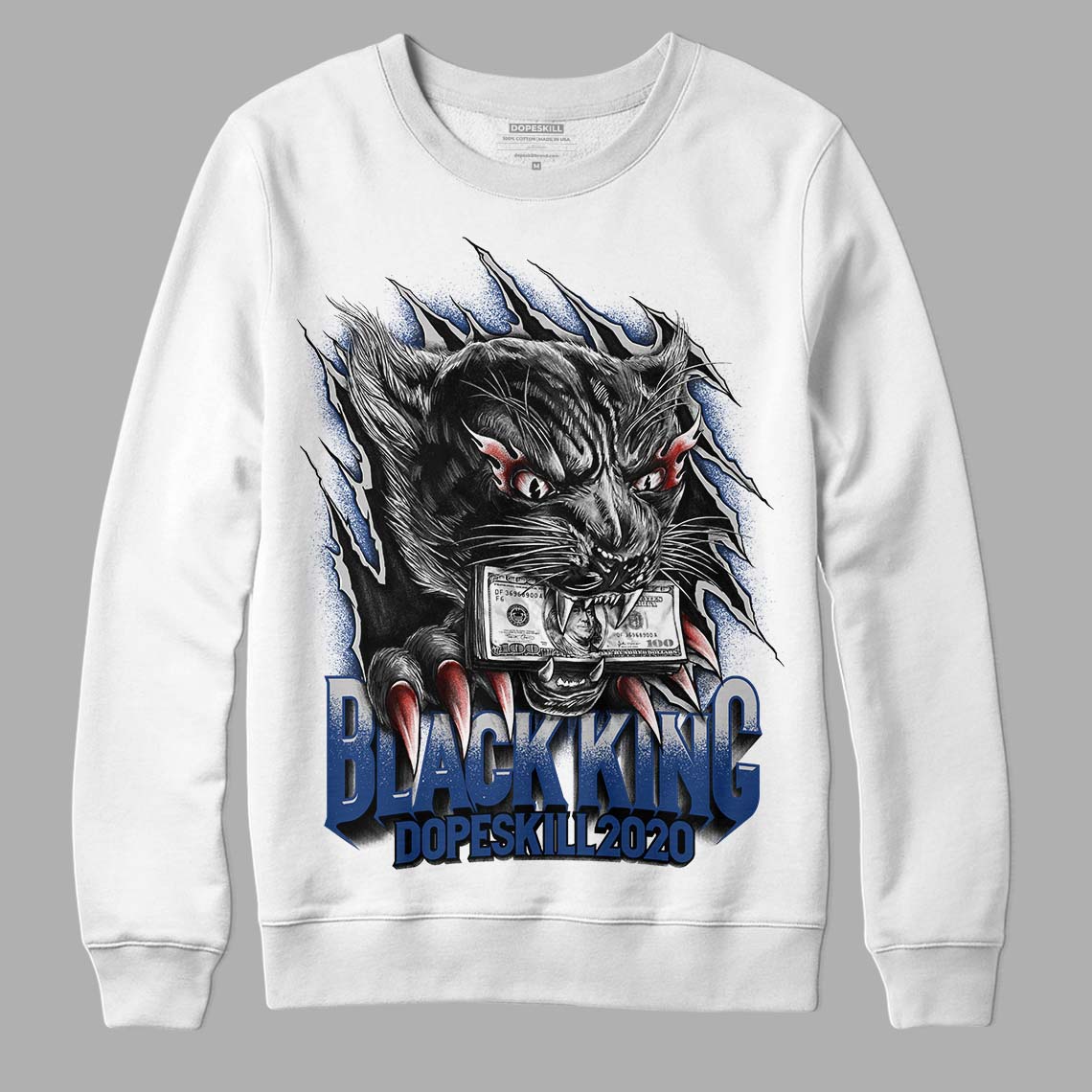 French Blue 13S Dopeskill Sweatshirt Black King Graphic