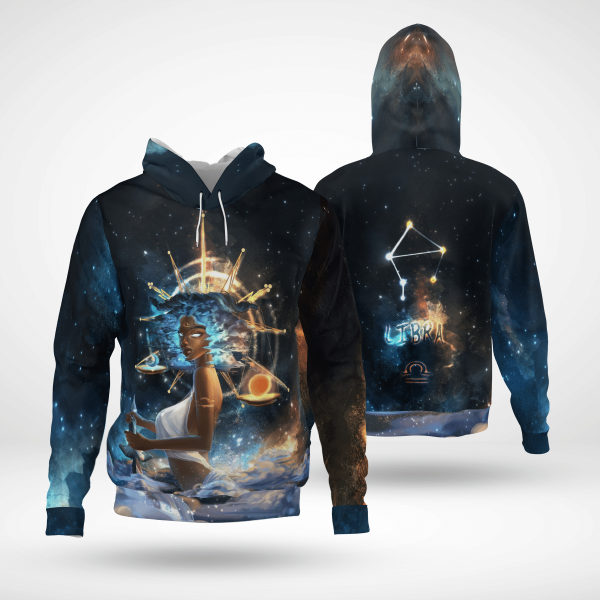 Black Libra Girl All Over Apparel For Black Queen Libra All Over Print 3D Unisex Hoodie Us Size