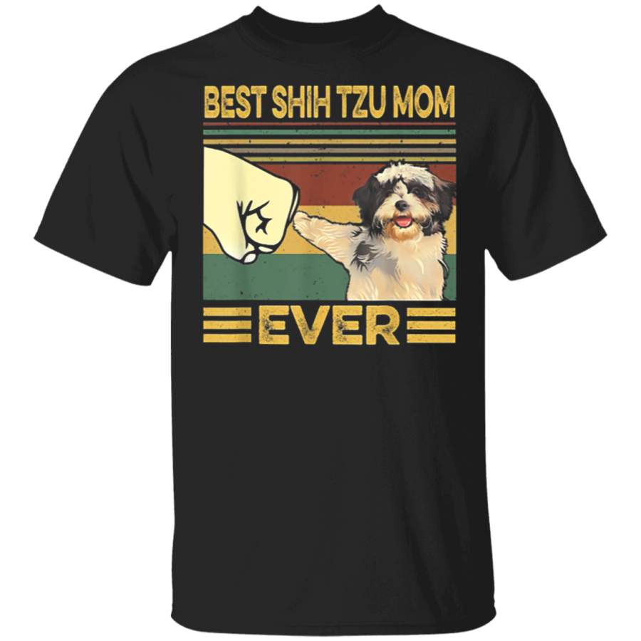 Best Shih tzu Mom Ever Retro Vintage T-Shirt