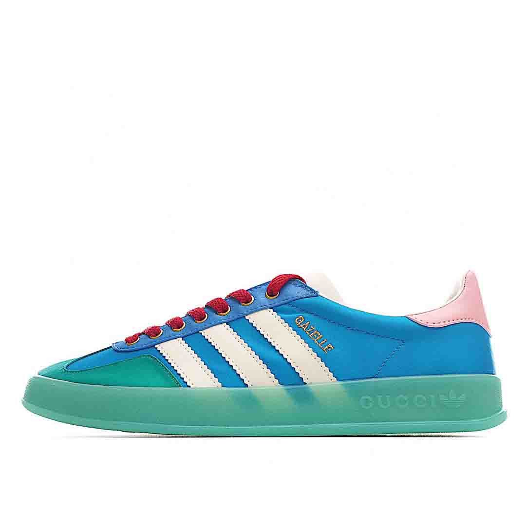 Adidas x Gucci Gazelle In Blue Velvet Shoes Sneakers, Women SNK347791186