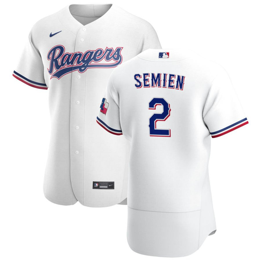 Texas Rangers Marcus Semien 2 MLB White Home Patch Jersey Gift For Rangers Fans