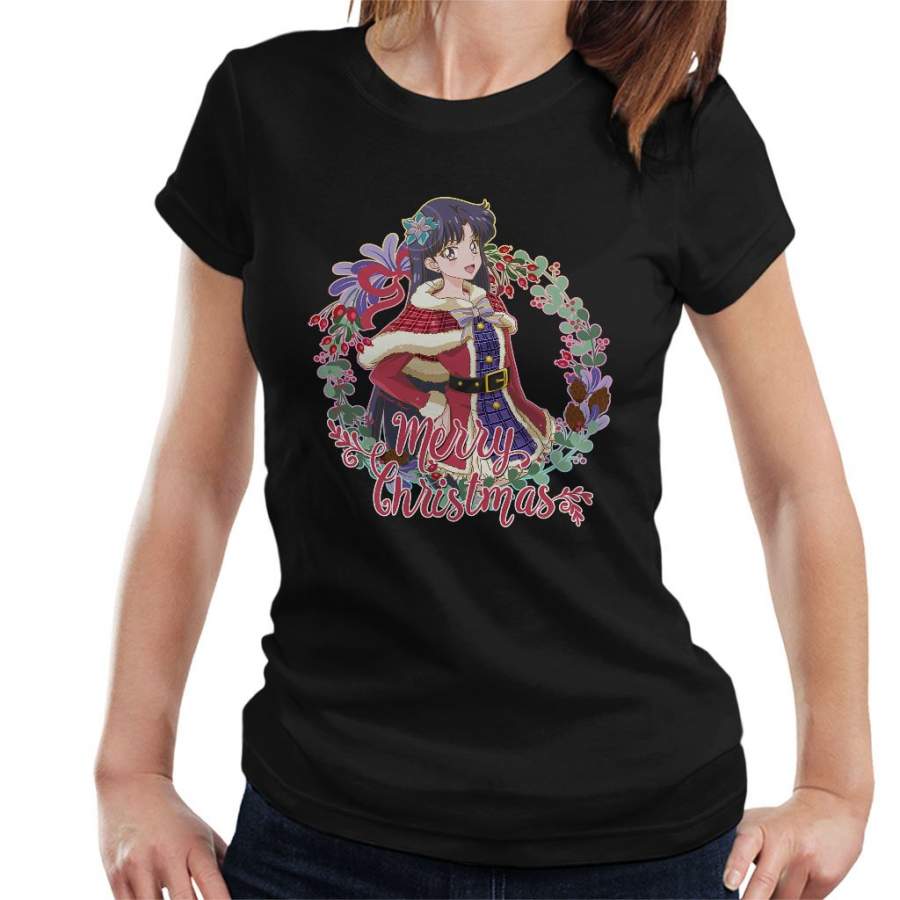 Merry Christmas Rei Hino Mars Sailor Moon Women’s T-Shirt