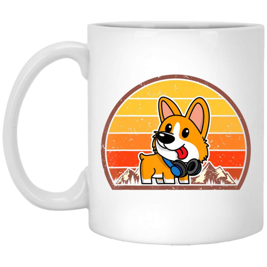 Corgis Gift Vintage Retro Corgi White Mug Pet Owner, Dog Dad Mom Lover, Best Friends Gifts Funny Sayings Slogan Cute