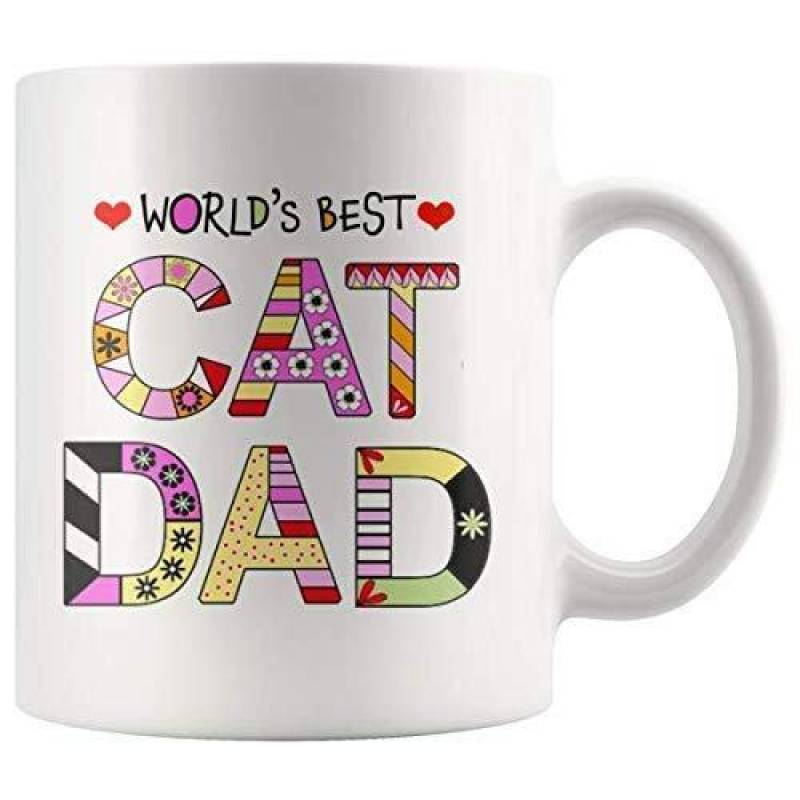 Cat Dad Mugs – Super Cute Cat Ceramic Mug – Funny Kitty Coffee Cups Novelty for Kitten Lovers –   11 oz mugs mug