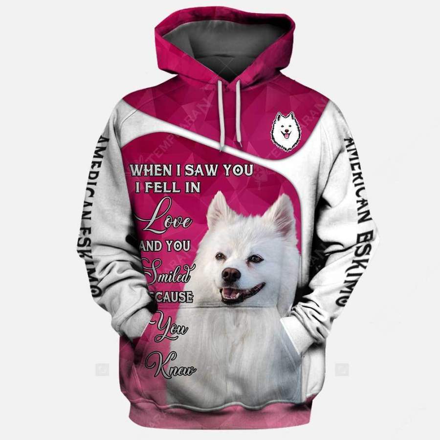AMERICAN ESKIMO When I saw you 3D Full Printing Hoodie and Unisex Tee