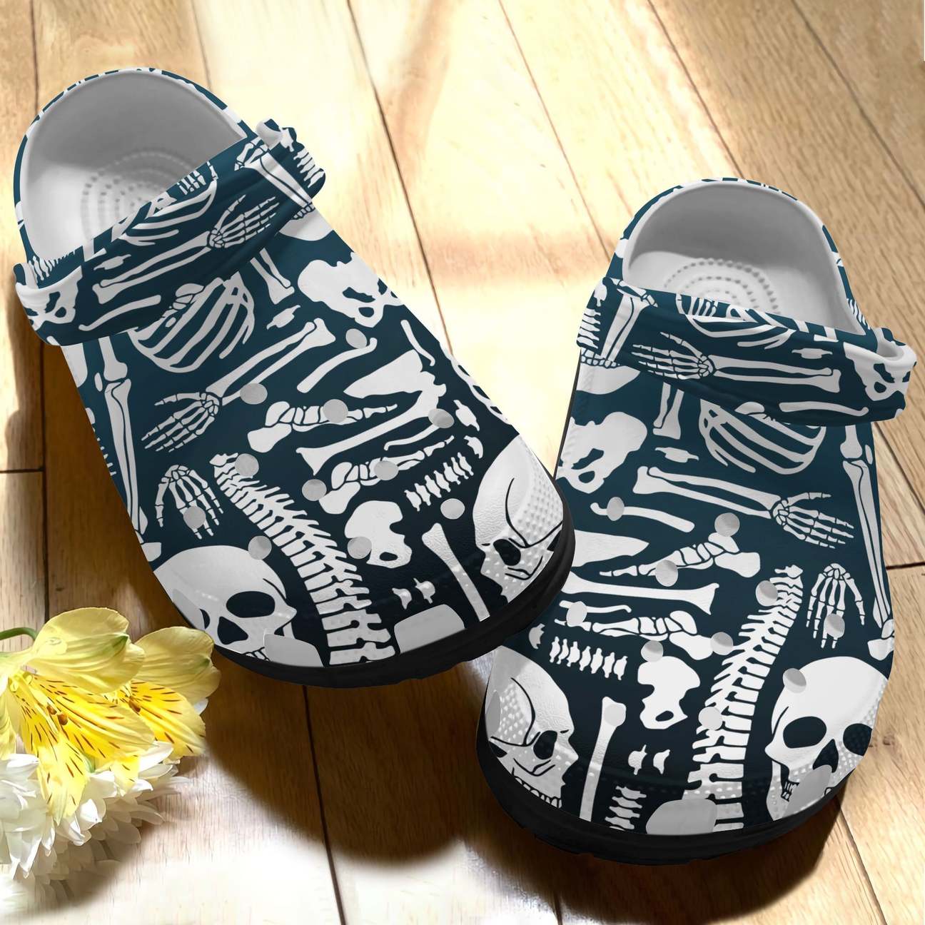 Skull Personalized Clog, Custom Name, Text, Color, Number Fashion Style For Women, Men, Kid, Print 3D Pattern