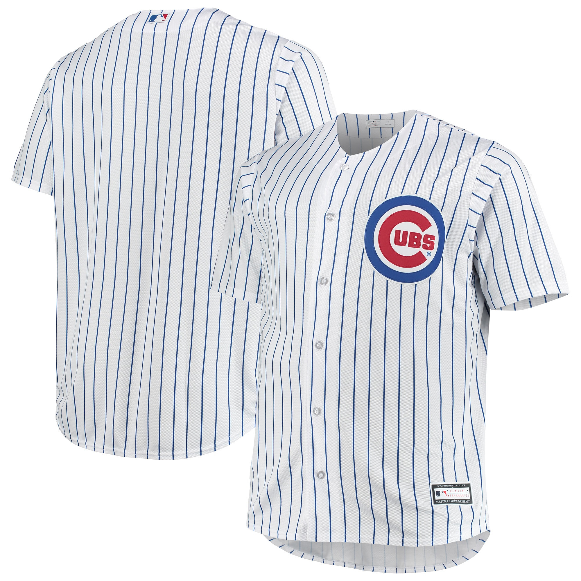 Chicago Cubs Big & Tall Home Replica Team Jersey – White/royal MLB