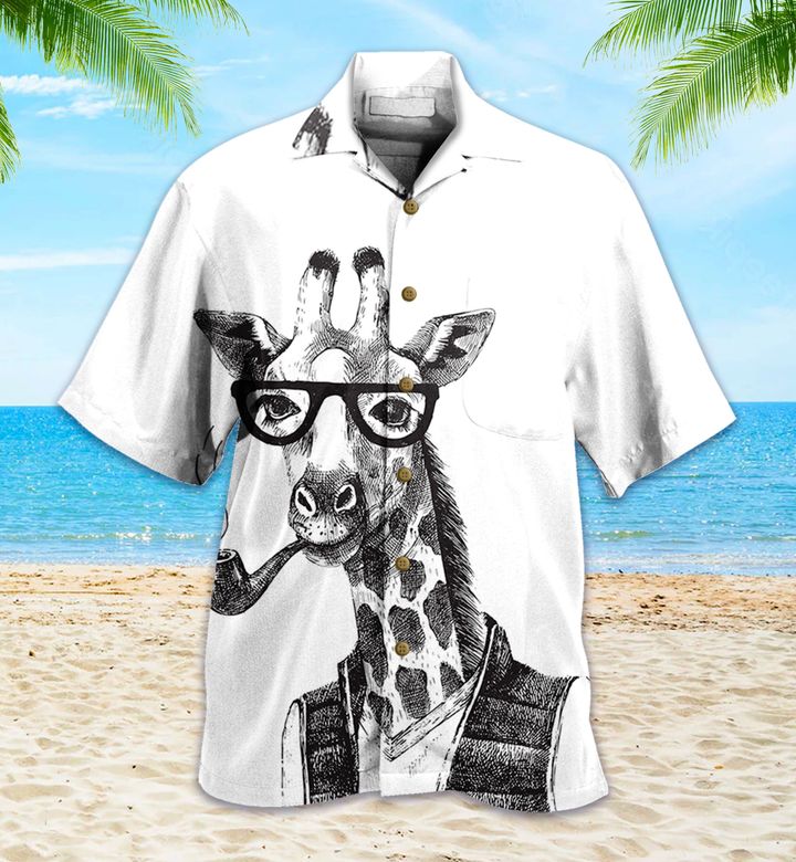 Giraffe Cool Grey Hawaii Shirt Ha5094