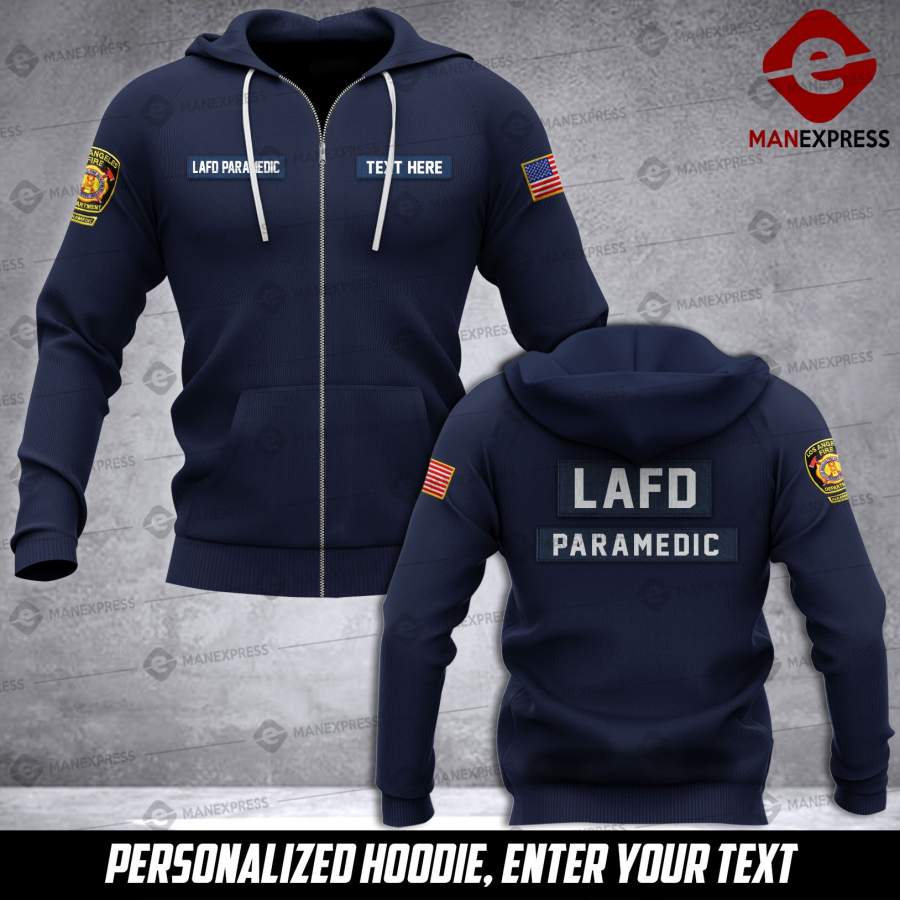 CUSTOMIZED LAFD – Los Angeles Firefighter Department PARAMEDIC 3D PRINT HOODIE VCLL