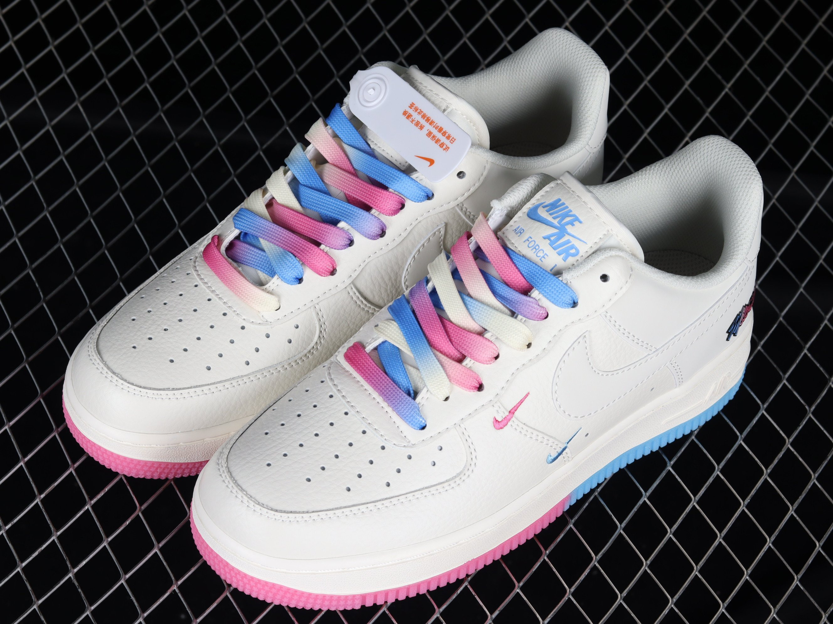 Nike Air Force 1 07 Low Su19 White Blue Red Shoes Sneakers, Women SNK251585792