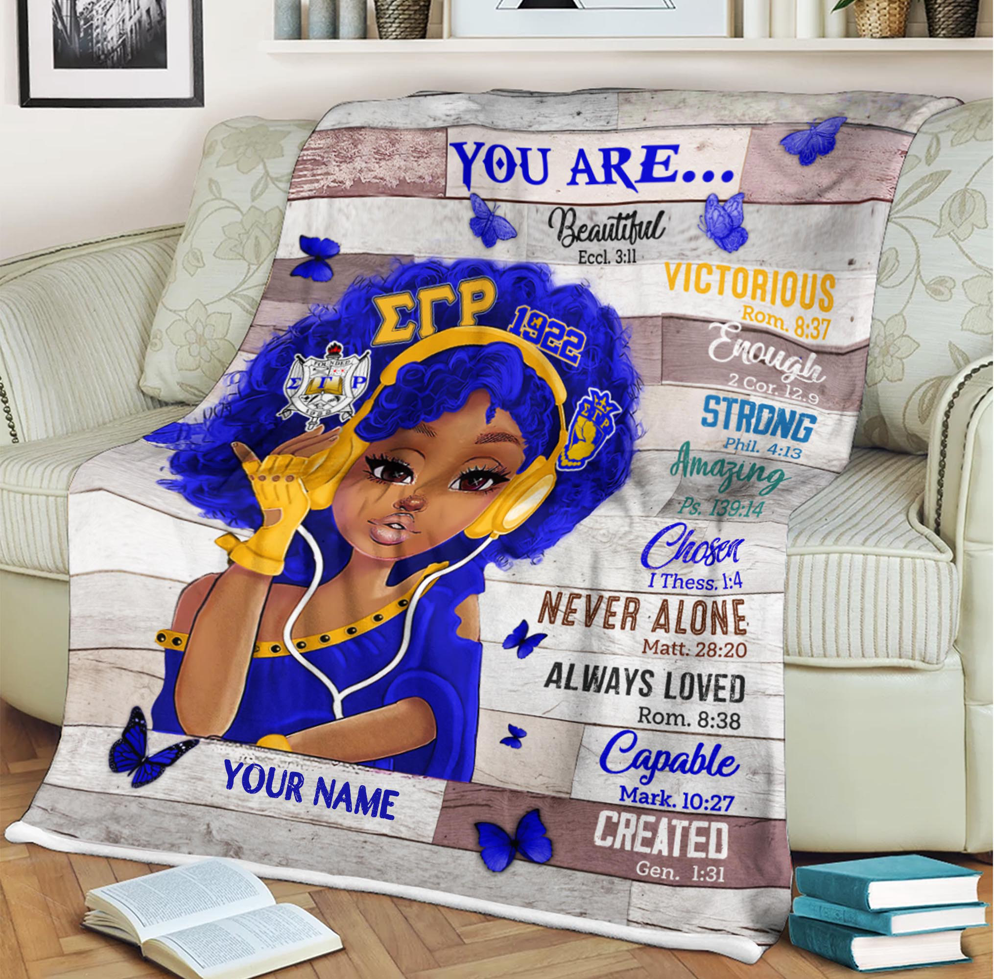 Sigma Gamma Rho Black Teenage You Are Beautiful Custom Name Blanket