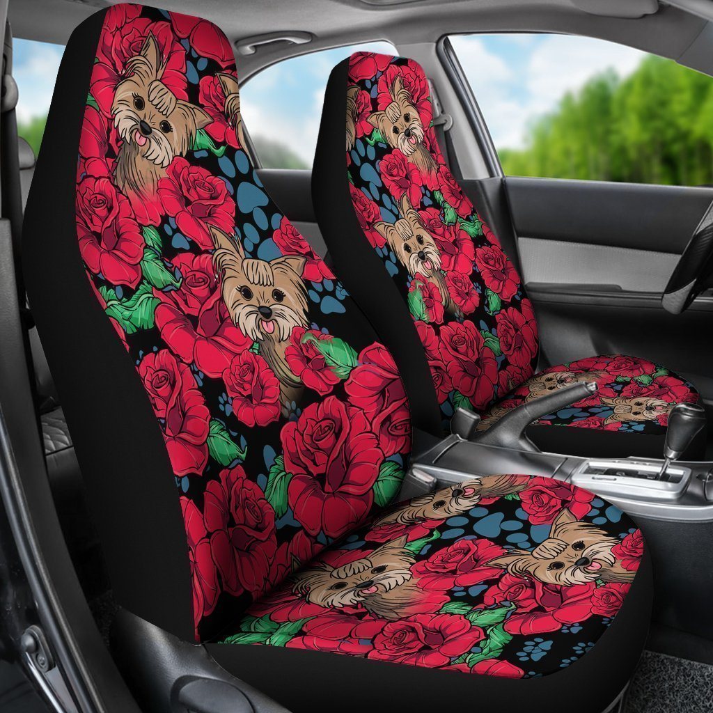 Yorkshire Car Seat Covers Custom Flowers Car Decoration Accessories