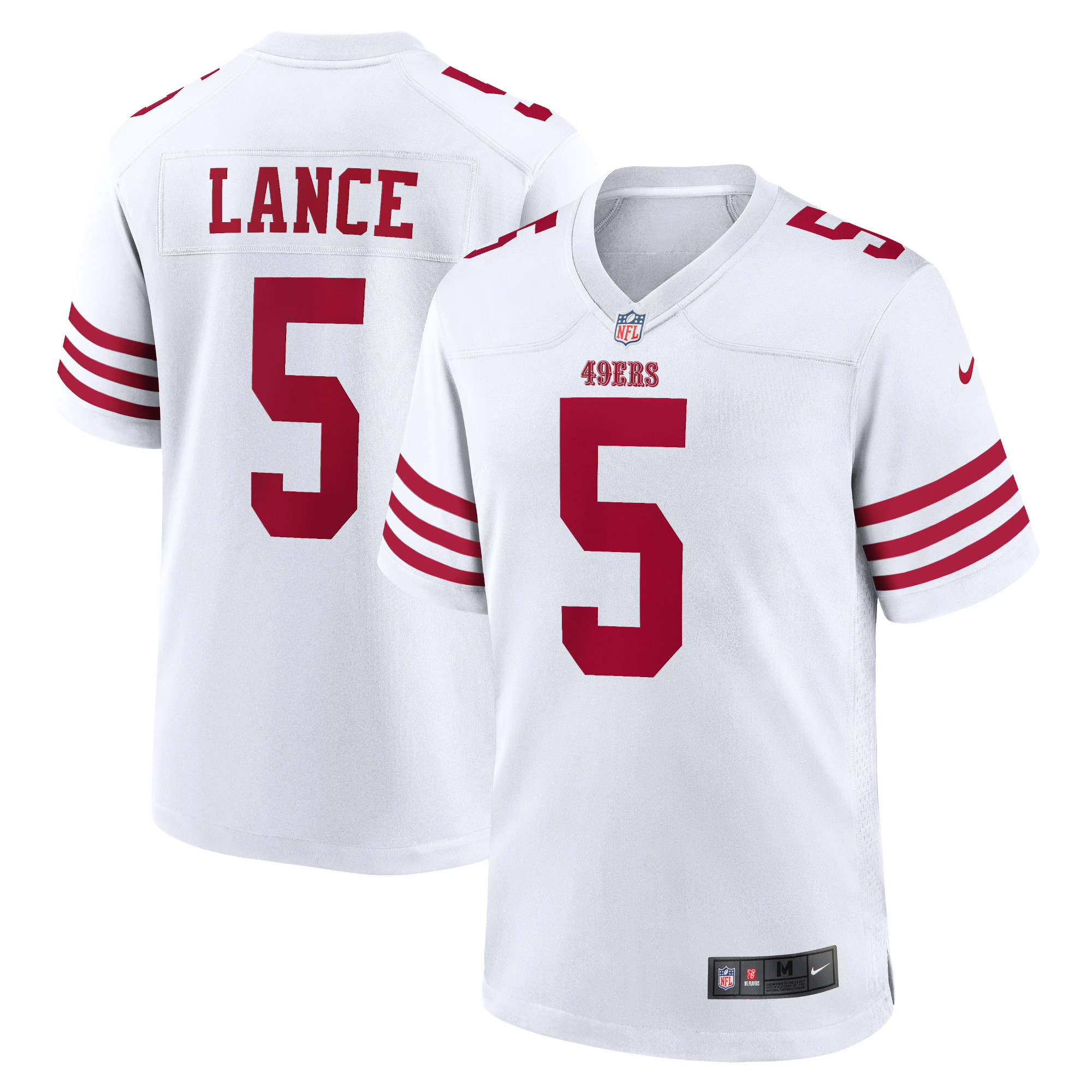 Men’s San Francisco 49ers Trey Lance White Player Game Jersey