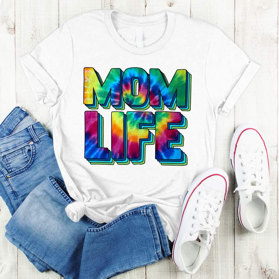 Personalized Tie Dye Mom Life Shirt