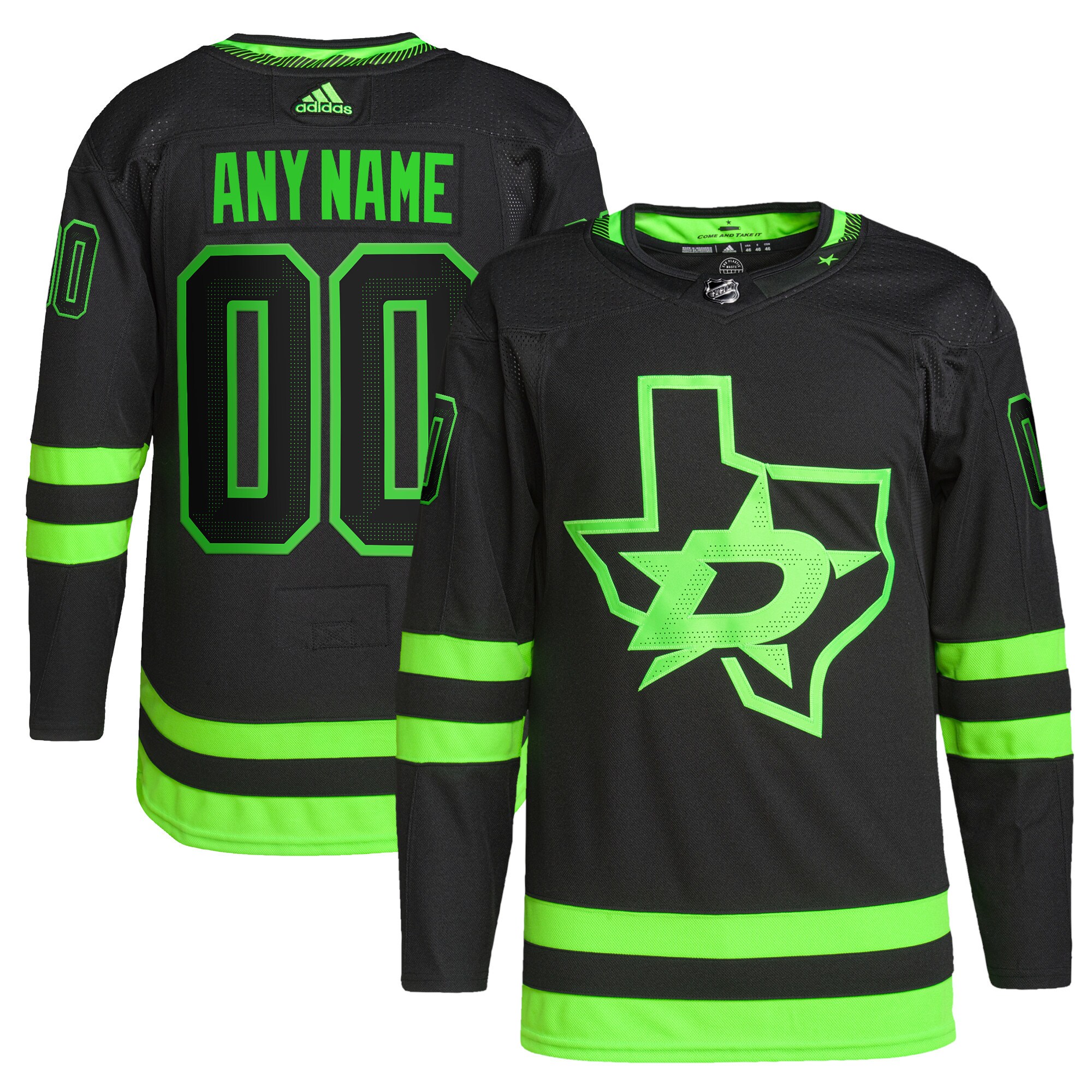 Men's Dallas Stars adidas Black Alternate Primegreen Authentic Pro Custom Jersey