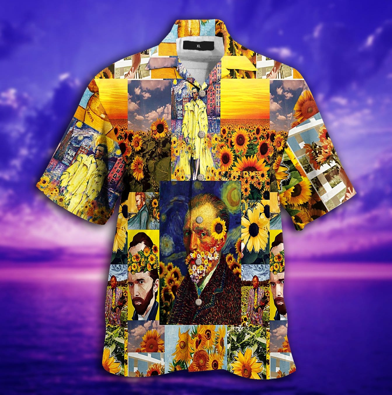 Van Gogh Inspired Art Sunflower Hawaii Aloha Shirts Dh Ha11975