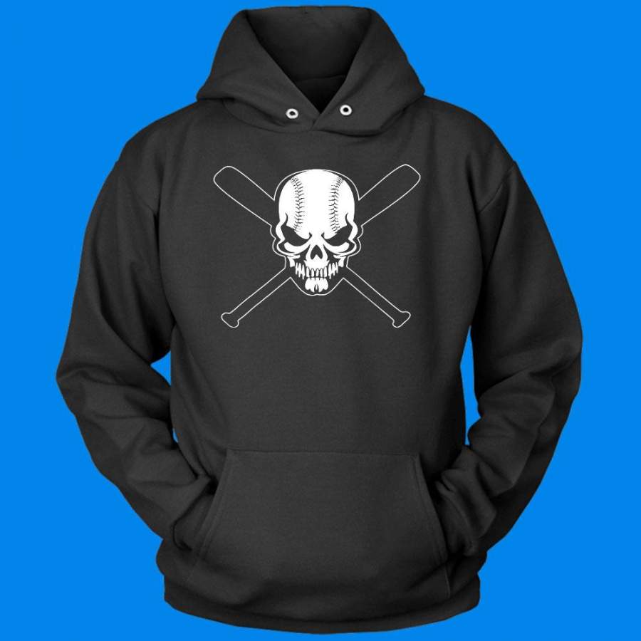 Skull Baseball Game Sports Men’S Hoodie
