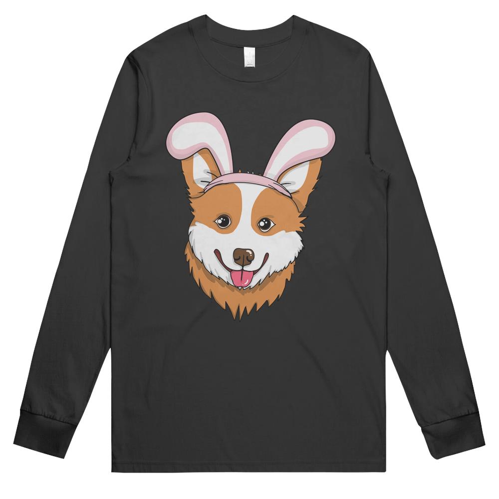 Cute Easter Corgi Dog Bunny Ears Rabbit Long Sleeve T Shirts