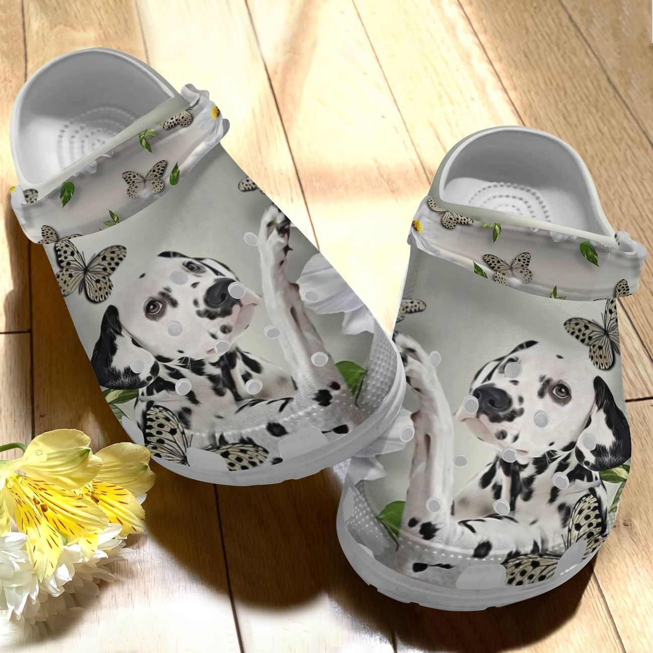 Dalmatian Personalized Clog, Custom Name, Text Dalmatian Butterfly, Fashion Style For Women, Men, Kid, Print 3D